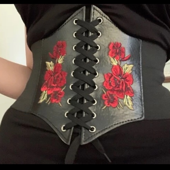 Black Rose Corset Belt New - Picture 7 of 7